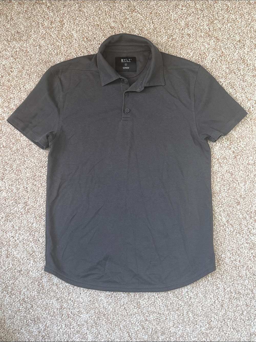 BYLT Basics Men's Dark Gray Polo Shirt Size Small